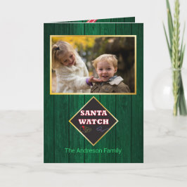 Jul Tomte Klocka Barn Trä Familj Foto Kul Kort