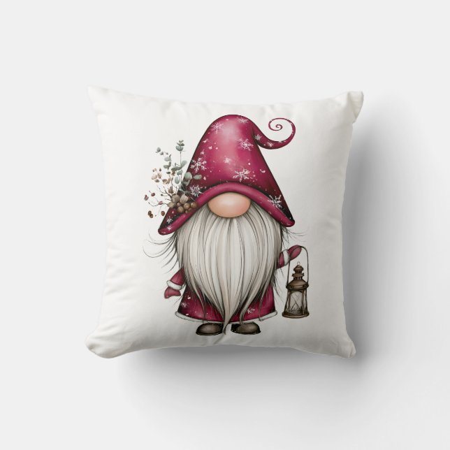 Jul Tomte Lykta Högtid Kudde (Framsida)