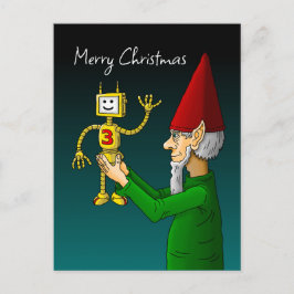 Jul tomte med den vinkande roboten vykort