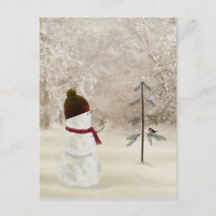 Jul Tomte Med Guld Stjärna Vykort