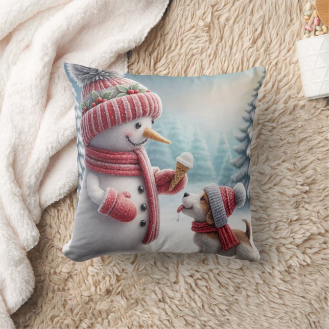 Jul Tomte Med Hund Kudde (Filt)
