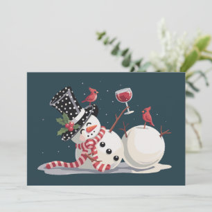 Jul Tomte Med Vin Gåva Xmas Drickande Julkort
