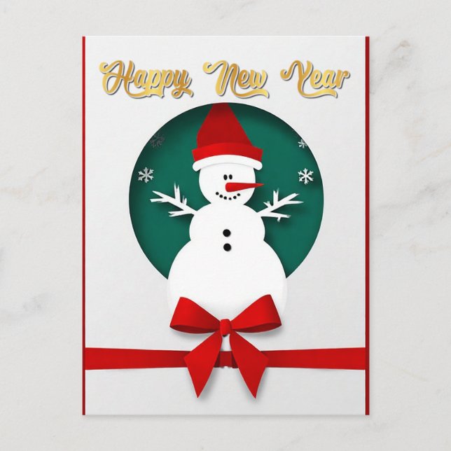 Jul Tomte med Vinter Snöflingor Design Helg Vykort (Framsida)