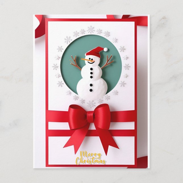Jul Tomte med Vinter Snöflingor Design Vykort (Framsida)