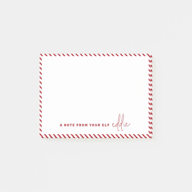 Jul Tomte Meddelande Ett meddelande från din Tomte Post-it Block (Framsida)
