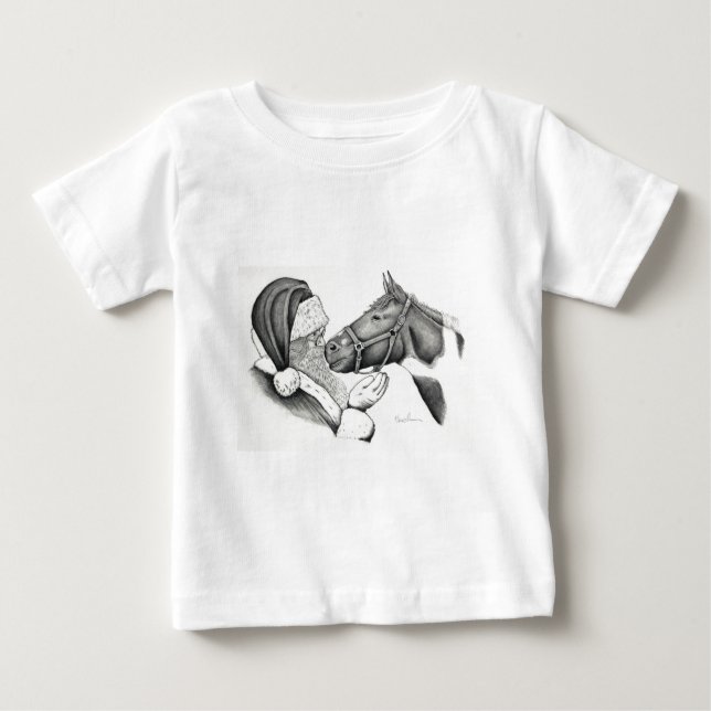 Jul tomte och Paint Horse Tee Shirt (Framsida)