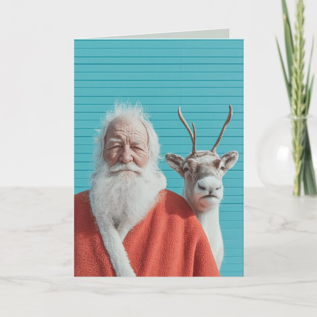 Jul Tomte och Renar Duo Helgkort (Framsida)