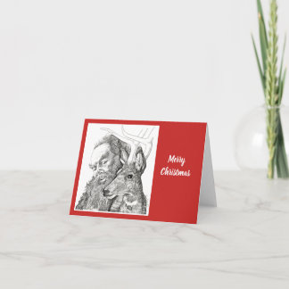 Jul Tomte och renar Kort