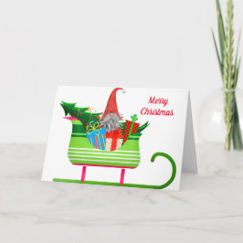 Jul Tomte Och Släde Kort