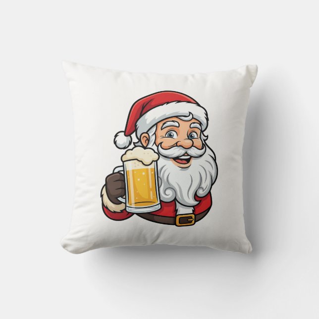 Jul Tomte Öl Dryck Jul Grafik Kudde (Framsida)