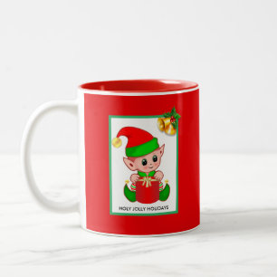 Jul Tomte på Röd Två-Tonad Mugg