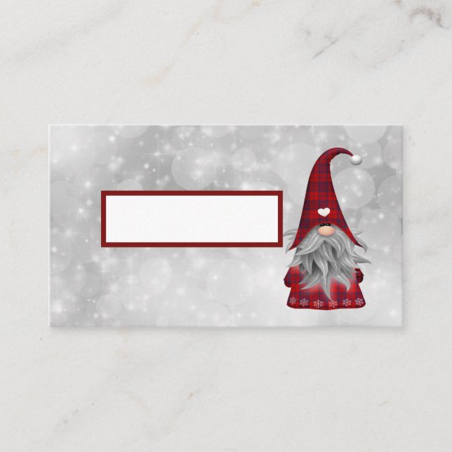 Jul Tomte Placeringskort (Framsida)