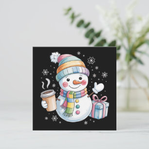 Jul Tomte Present Högtid Vinter Xmas Kaffe Julkort