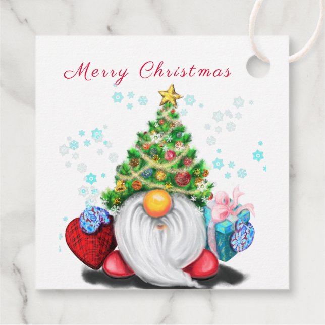 Jul Tomte presentkortsetiketter Gåvor Etiketter (Baksida)