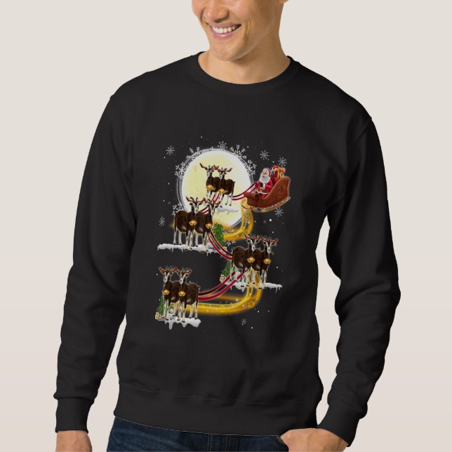 Jul Tomte Ridande Get Get Jul Lång Ärmad Tröja (Framsida)