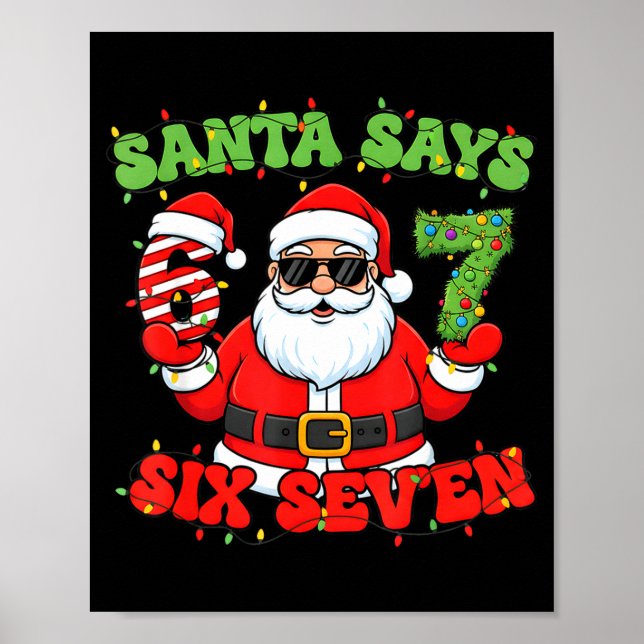 Jul Tomte Säger 6 7 Sex Sju Meme Nummer 67  Poster (Framsidan)