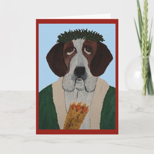 Jul tomte Sankt Bernhard Kort (Framsida)