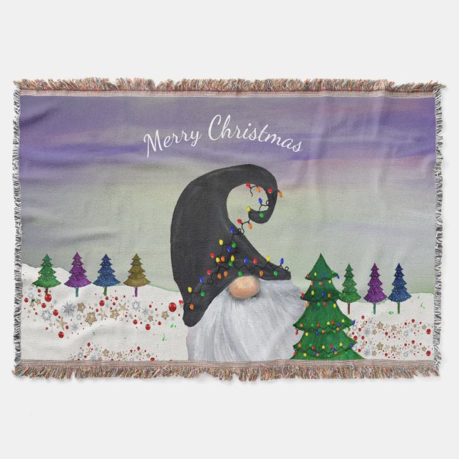 Jul Tomte Semesterdekoration Filt (Framsidan)