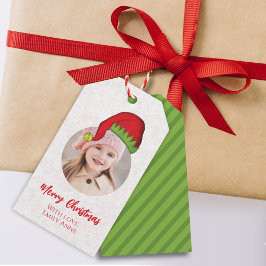 Jul Tomte Semestern Glad Enkel Whimsical Hatt  Presentetikett