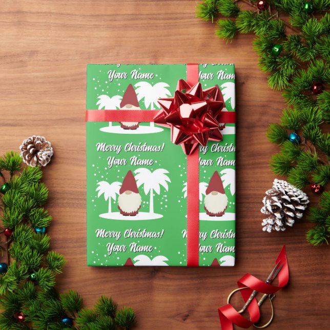 Jul tomte serie med palmer unik presentpapper (Julgåva)
