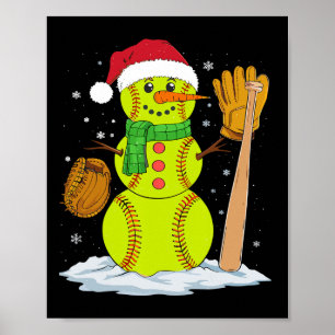 Jul Tomte Softboll Pitcher Pojkar Barn Tonåringar Poster