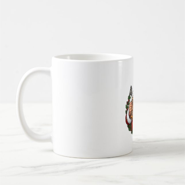 Jul Tomte som håller ölbricka Kaffemugg (Vänster)