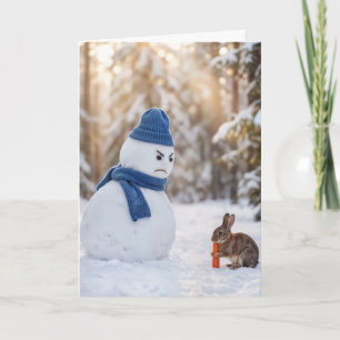 Jul Tomte som surar på en kanin Kort