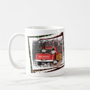 Jul Tomte Söt Tomte Röd Lastbil Randig Rustik Kaffemugg