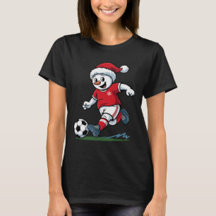 Jul Tomte Spelar Fotboll Rolig Spelare Småbarn T Shirt