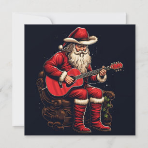 jul tomte spelar gitarr julkort