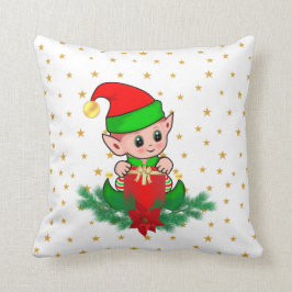 Jul tomte, tall, julstjärna & stjärnor kudde