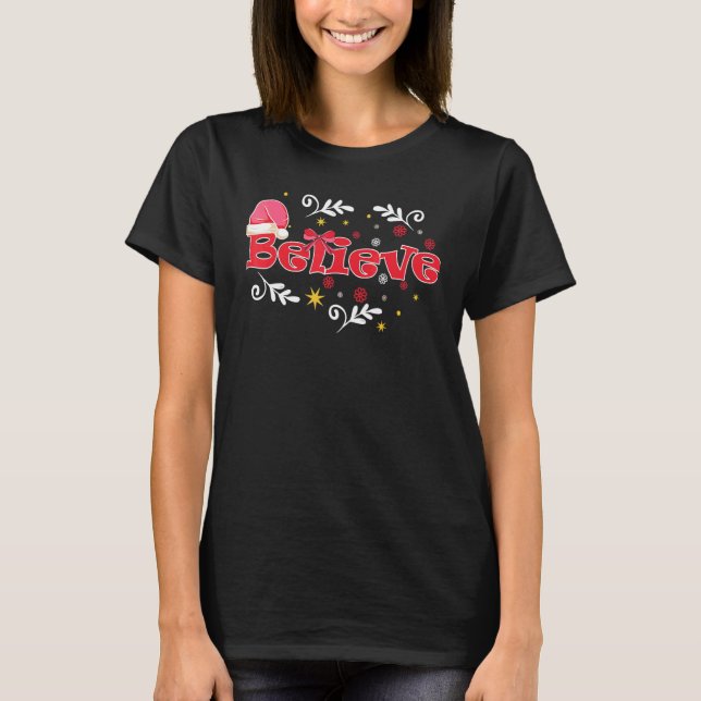 Jul Tomte Tro Xmas T Shirt (Framsida)