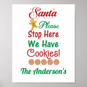 Jul Tomte Vi Har Kakor Röd Grön  Poster