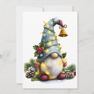 Jul Tomte - Whimsisk Tomte med Ljus Julkort