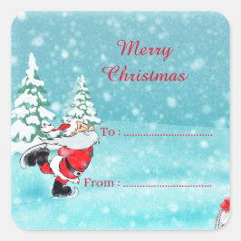 Jul Tomte Xmas Present Namn Etikett Klistermärke