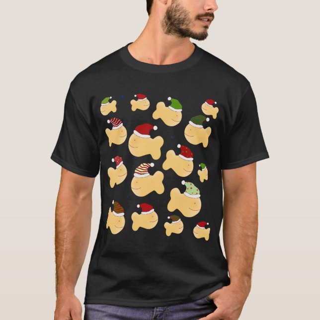 Jul Tomteguld fisk T Shirt (Framsida)