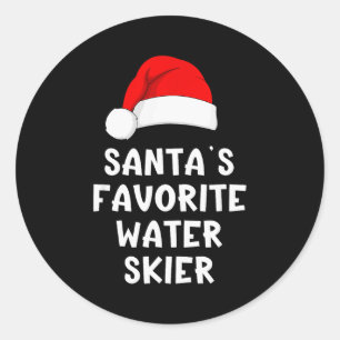 Jul Tomtens Favorit Vatten Skidåkare Skidåkning Sk Runt Klistermärke
