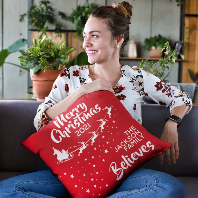 Jul Tomtens släde renar tror Kudde (Skapare uppladdad)