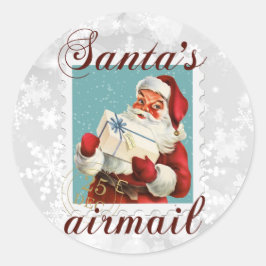 Jul Tomtes Luftpost Runt Klistermärke