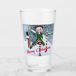 Jul Toon Girl i en vinterskog Glaskopp