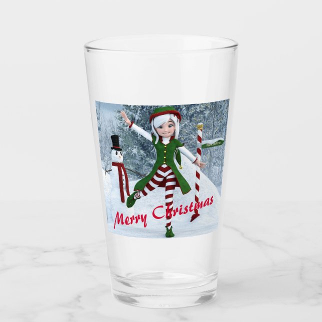 Jul Toon Girl i en vinterskog Glaskopp (Framsida)