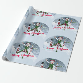 Jul Toon Girl i en vinterskog Presentpapper