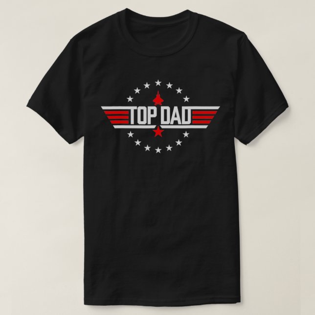Jul Top Pappa Top Movie Gun Jet Far Bedrago T Shirt (Design framsida)