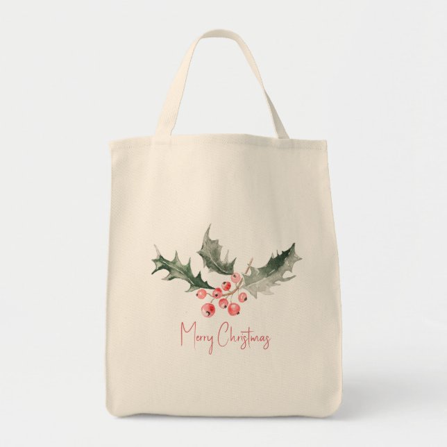 Jul Tote bags Botaniska rödberries Tygkasse (Framsidan)
