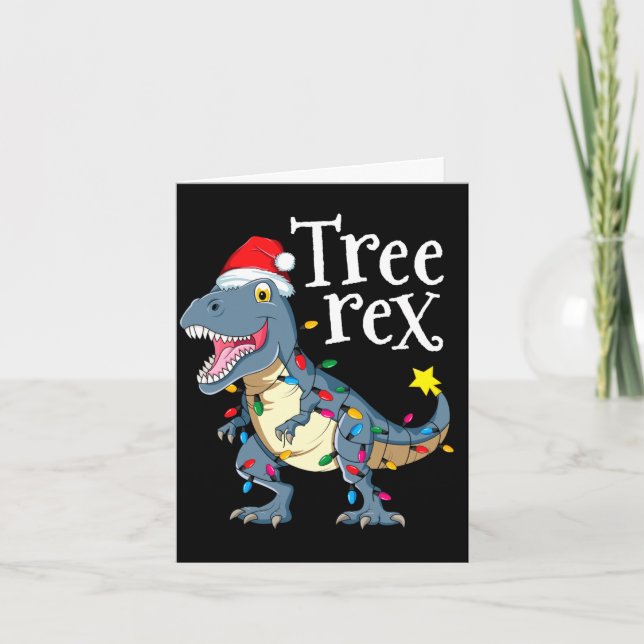 Jul trä dinosaur rex jul  kort (Framsida)