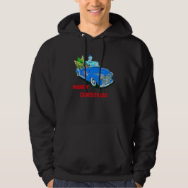 Jul Trä Lastbil Träd Present För Xmas Semester Hoodie