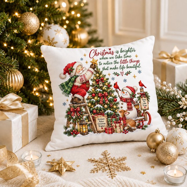 Jul Traditionell Röd Grön Citat Kuddcover Kudde (Christmas Traditional Red Green Quote Throw Pillow)