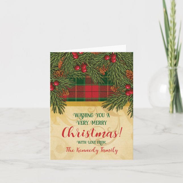 Jul Traditionell Ruty Rug Wreath Foto Kort (Framsida)