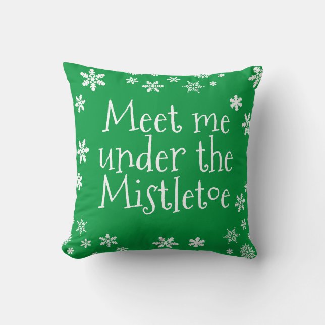 Jul träffade mig under Grönten Mistletoe Kudde (Framsida)
