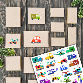 Jul Transport Adventskalender Klistermärken